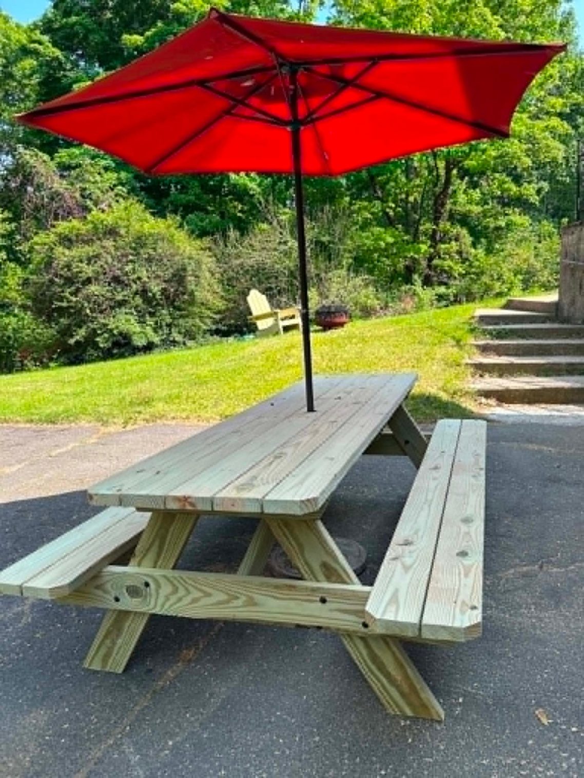 8' Picnic Table with Umbrella 8' Picnic Table with Umbrella Hole